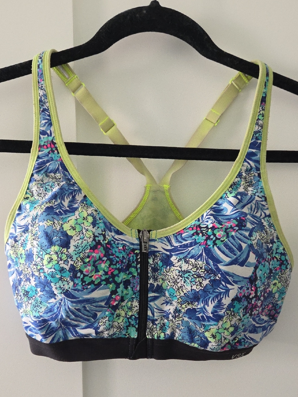 Victoria's Secret VSX Sport Floral Front-Zip Sports Bra